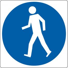 Bodenpiktogramm für "Fußgängerweg benutzen"